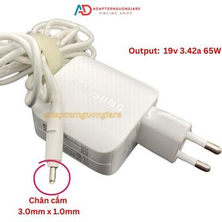 Bộ Sạc laptop Samsung NP900X3N NP900X5N 19v 3.42a 65W chính hãng - bản vuông trắng