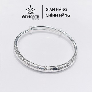 Vòng Bạc Trẻ Em Chạm Khắc Họa Tiết Hình Rồng Điều Chỉnh Được Kích Thước - Minh Canh Jewelry