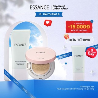 Combo Phấn nước mịn lì mờ khuyết điểm SPF50+ PA+++&Kem lót hiệu chỉnh sắc da kiểm soát dầu Essance