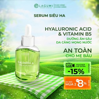 Serum LAGUMI Calendula Super HA & B5 30ml cấp ẩm phục hồi an toàn cho cả mẹ bâu