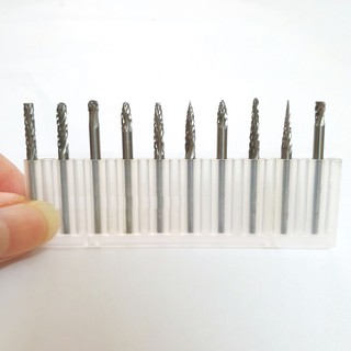 Bộ 5 mũi mài khắc hợp kim cán 3x3mm điêu khắc gỗ lũa bonsai - mũi doa mini - mũi khoan mài khắc