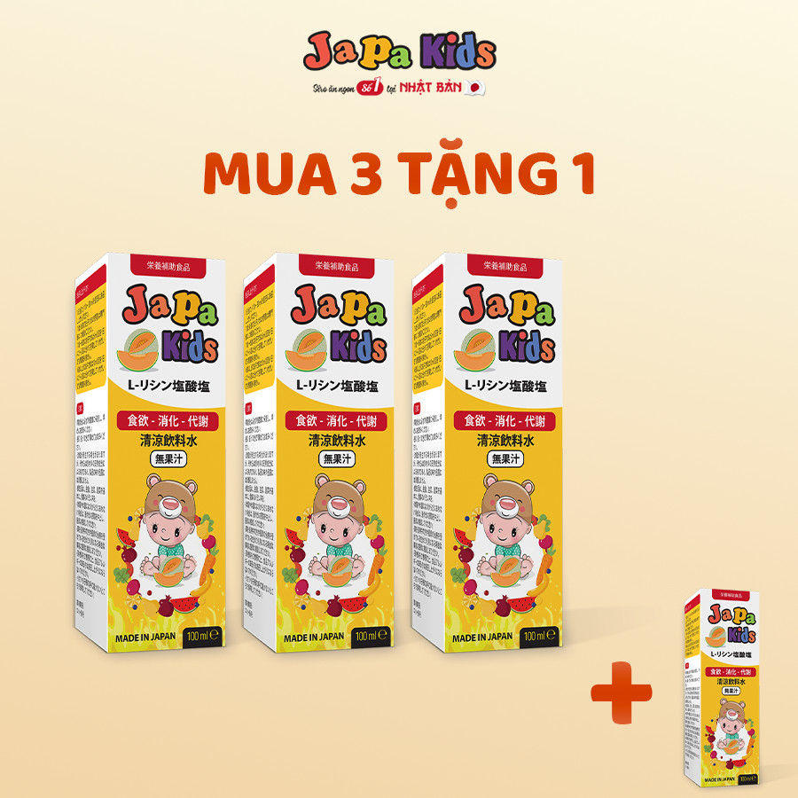 Combo 3 Chai Tặng 1 Siro Ăn Ngon Cho Bé Japa Kids Chính Hãng 100ml
