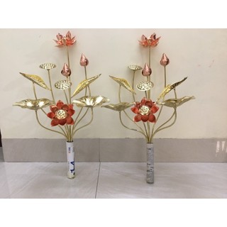 2 bó hoa sen đồng vàng pha đồng đỏ 10 bông