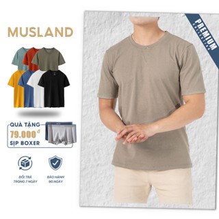 Áo Thun Nam MUSLAND Ngắn Tay Form Regular Fit Co Giãn, Thấm Hút Mồ Hôi, Cổ Bo Tròn AP22001