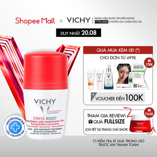 Lăn khử mùi giúp khô thoáng vùng da dưới cánh tay 72h Vichy Détranspirant Intensif