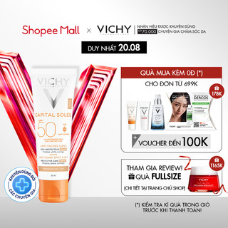 Kem chống nắng giảm thâm nám SPF50 Vichy Capital Soleil UVB+UVA Anti DarkSpot 3in1 50ml