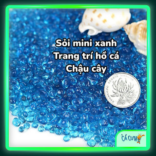 Sỏi Thuỷ Tinh Trải Nền Bể Cá Màu Xanh | Sỏi Xanh mini trang trí hồ cá cảnh, chậu cây (Hàng Cao Cấp)