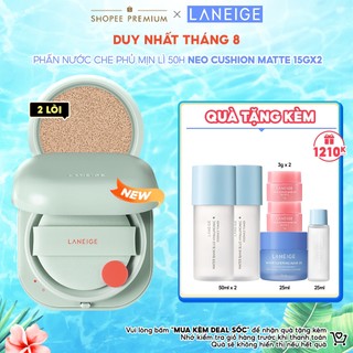 Phấn Nước Kiềm Dầu Chống Nước Che Khuyêt Điểm 50H Laneige Neo Cushion Matte 15g + Kèm Lõi