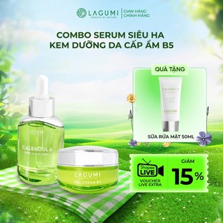 Bộ Kem dưỡng LAGUMI Calendula B5 30gr và Serum LAGUMI Super HA 30ml giúp dưỡng ẩm sáng da