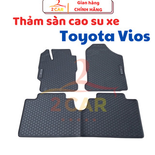 Thảm lót sàn cao su xe Toyota Vios 2014- 2022, 2023,2024 (Mẫu Nissin tổ ong chữ trắng)
