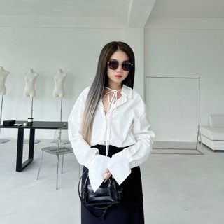 Áo sơ mi kate thiết kế, áo sơ mi cột dây nút sau lưng, thiết kế Dens. clothing