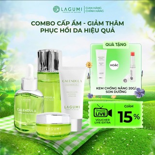 Bộ dưỡng da LAGUMI Sữa rửa mặt, tonner, serum và kem dưỡng ẩm hỗ trợ sạch sâu, kiềm dầu, ngừa mụn và dưỡng sáng da 30ml