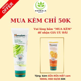 Mặt nạ đất sét loại bỏ mụn làm sạch dầu thừa Himalaya Herbals Neem Face Pack 100ml