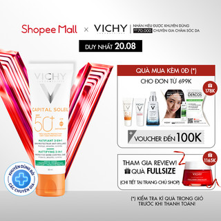 Kem Chống Nắng UVA+UVB Chống Bụi Mịn Vichy Spf50+CapitalSoleilMattifying 3in1 50ml