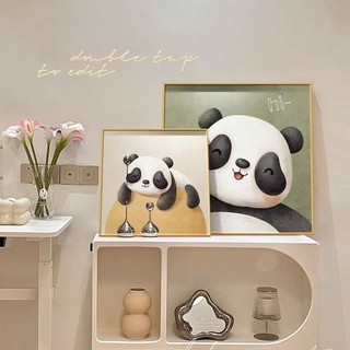 Tranh canvas hoạ tiết gấu trúc dễ thương NEW973 trang trí nhà, phòng trẻ em