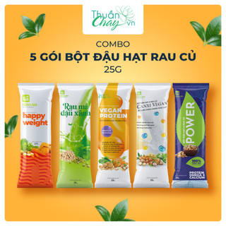 Combo 5 gói bột đậu hạt rau củ 25g Tâm An Natural