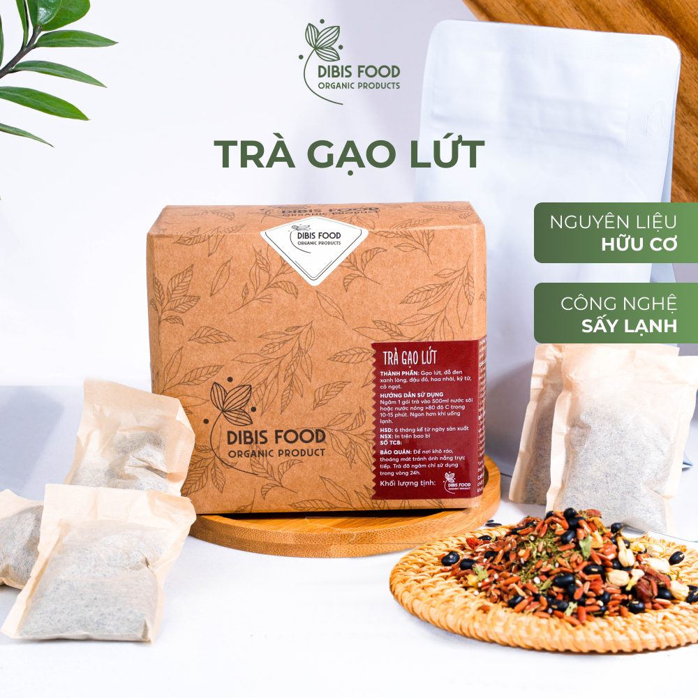 Trà gạo lứt giảm cân thanh lọc gan, giải độc cơ thể nguyên liệu tự nhiên an toàn dibisfarm
