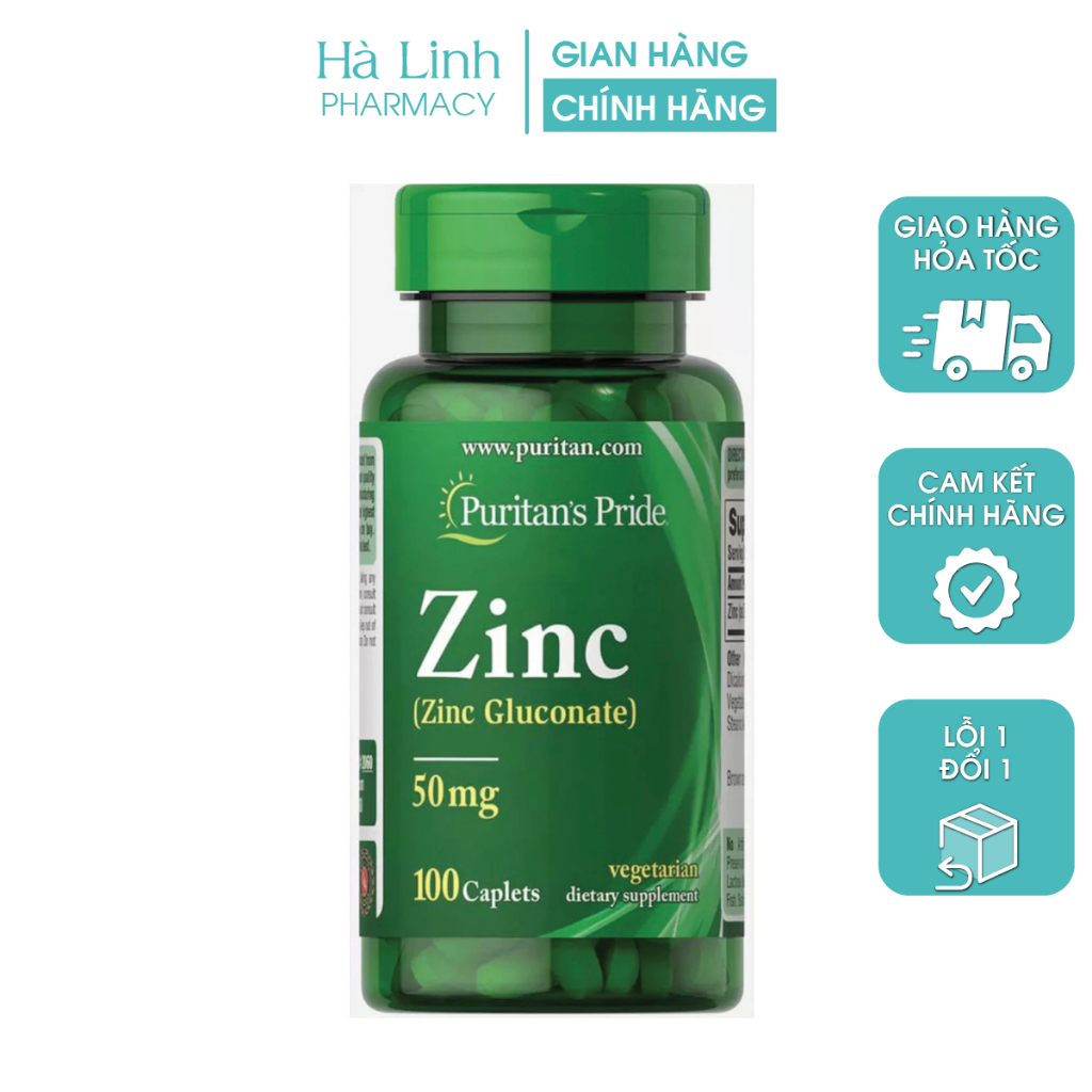 Viên bổ sung kẽm cho người lớn Puritan’s Pride ZinC 50mg [ Chính Hãng ]
