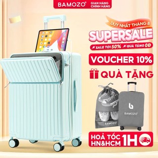 Vali du lịch size 20, size 24, Vali kéo BAMOZO 8809 nhựa dẻo, có ngăn đựng laptop chống va đập BẢO HÀNH 5 NĂM