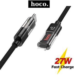 Dây sạc nhanh Hoco 27W cáp thiết kế trong suốt hiện đại dây dù siêu bền cho 11 13 12 14 pro max