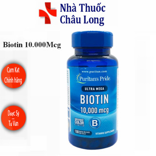 Biotin 10000mcg 100 Viên  Puritan’s Pride Viên uống hỗ trợ mọc tóc, ngăn rụng tóc
