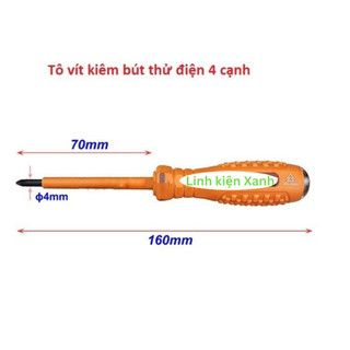 Bút Thử Điện kiêm tô vít 4 cạnh