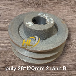 Puly 28*120mm-2 rãnh B lắp mô tơ máy nông nghiệp