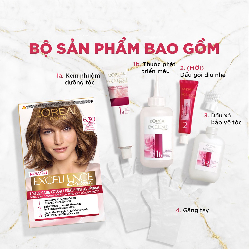 Thuốc Nhuộm Tóc Loreal CHíNH HÃNG Phủ Bạc FULL