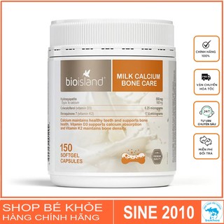 Viên Milk Calcium Bone Care - Canxi hữu cơ Bioisland Bone care úc 150v