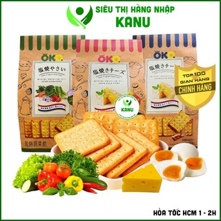 Bánh quy ăn kiêng healthy rau củ phomai trứng muối OKO 238g siêu ngon 