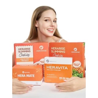 Bộ 3 giảm cân thế hệ mới herarise - trà hera mate - hera vita - bánh ăn kiêng