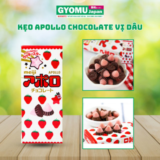 Kẹo Apollo Chocolate Vị Dâu 46g, hàng nội địa nhật - Gyomu