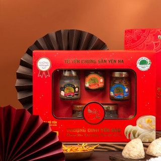 Set hộp quà đỏ 5 hũ yến chưng sẵn - YẾN NA