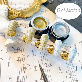 Gel metan, gel vẽ móng nail 2 màu cơ bản vàng và bạc MIAN