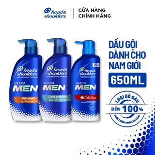 Dầu Gội Sạch Gàu HEAD&SHOULDERS Ultra Men Bạc Hà Mát Lạnh/ Ngăn Rụng Tóc/ Hương Nước Hoa - Chai 650ML