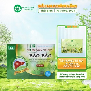 Trà tan thảo dược mát gan, giải độc Bảo Bảo - Hộp 30 gói x 5 gam