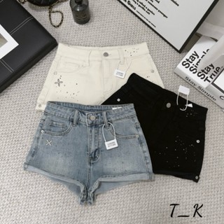 [Follow shop nhận mã 10k] Quần short sooc ngắn jean denim bò đính đá HiNa QCCC QCL1 QS0147 #8935