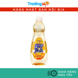 [Hỏa tốc HCM] Chai nước rửa bát chén hương cam Rocket bảo vệ da tay 600ml Nội địa Nhật Bản