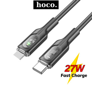 Dây sạc tự ngắt điện Hoco 27W Cáp silicon siêu bền có báo đèn cho 11 113 12 14promax