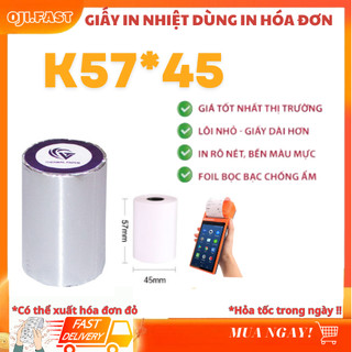 Giấy in nhiệt k57x45-giấy in nhiệt k 58x45 mm giấy in hóa đơn k57 giấy in k58 giấy in máy 5890, máy in k58