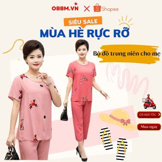Bộ đồ mặc nhà trung niên cho mẹ_hàng sẵn ( hoa thuy tien)