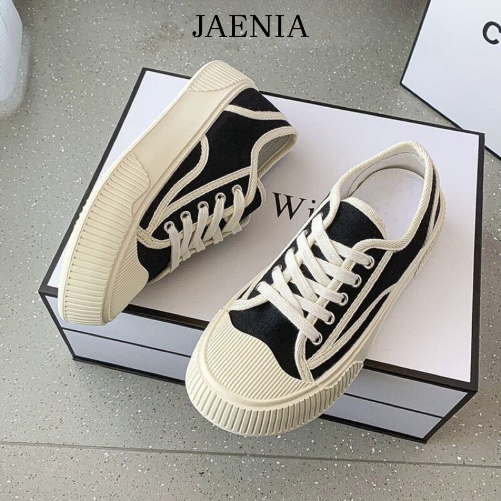 Giày thể thao nữ đế độn 3 cm kiểu dáng basic giá rẻ JAENIA G009