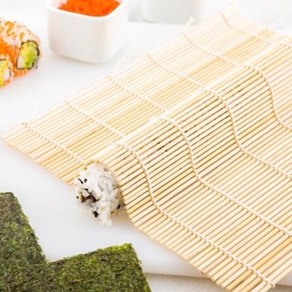 Mành tre cuốn sushi cuộn cơm kimbap cơm rong biển dụng cụ làm cơm cuộn susi kimpap lót nồi bằng tre lạt tròn đa năng