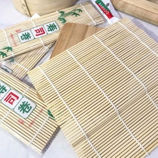 Mành tre cuốn sushi cuộn cơm kimbap cơm rong biển dụng cụ làm cơm cuộn susi kimpap lót nồi bằng tre lạt tròn đa năng