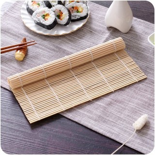 Mành tre cuốn sushi cuộn cơm kimbap cơm rong biển dụng cụ làm cơm cuộn susi kimpap lót nồi bằng tre lạt tròn đa năng