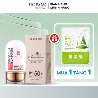Kem Chống Nắng Kiềm Dầu, Nâng Tông BEAUSKIN RoseDew Toneup No Sebum Sunscreen SPF 50+/ PA++++ 55ml - 00007