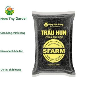 Giá thể trấu hun Sfarm - Túi 5dm3, giá thể trấu hun nguyên cánh Sfarm - Túi 5dm3 khoảng 500gr