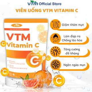 Combo 2 gói Viên uống VTM Vitamin C bổ sung vitamin C, sáng da, mờ thâm, tăng cường đề kháng gói 60 viên