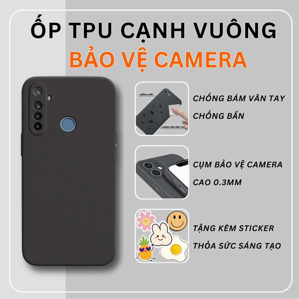 Ốp Realme 5/ 5i/ 5 Pro/ C3 cạnh vuông UNICASE |Vỏ điện thoại bảo vệ camera
