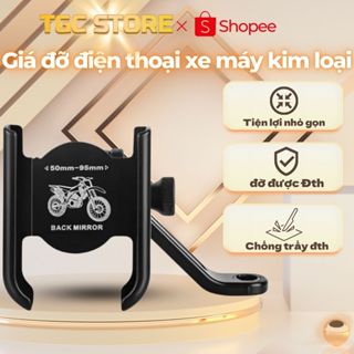 (Loại xịn ) Giá đỡ điện thoại Xe Máy KIM LOẠI Cao Cấp xoay 360 độ, gắn gương trái phải đều được-CarePhones